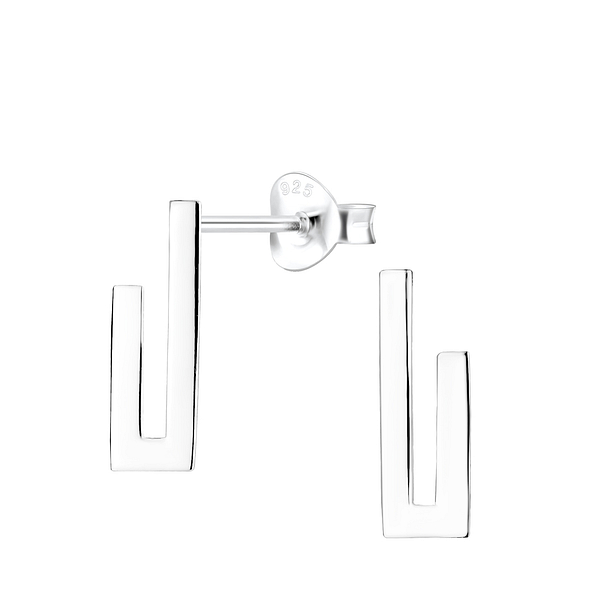 Wholesale Sterling Silver Geometric Ear Studs - JD4986