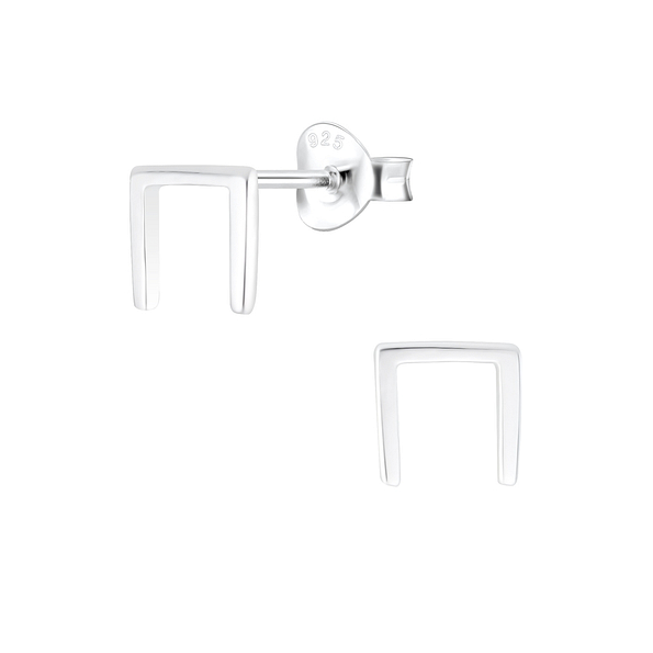 Wholesale Sterling Silver Geometric Ear Studs - JD4733