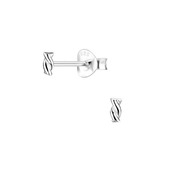 Wholesale Sterling Silver Twist Bar Ear Studs - JD4954