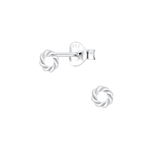 Wholesale Sterling Silver Twisted Circle Ear Studs - JD4918