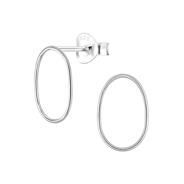 Wholesale Sterling Silver Oval Ear Studs - JD5015