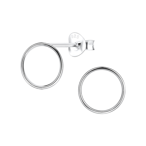 Wholesale Sterling Silver Circle Ear Studs - JD4916