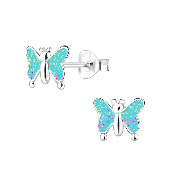 Wholesale Sterling Silver Butterfly Ear Studs - JD3780