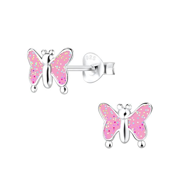 Wholesale Sterling Silver Butterfly Ear Studs - JD4583