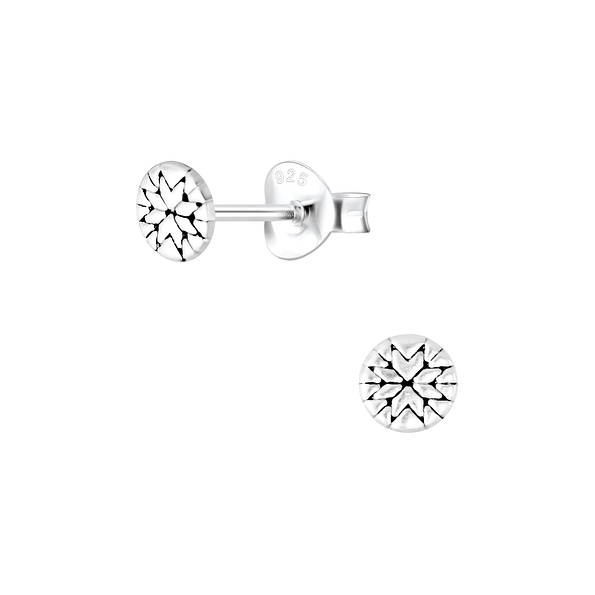 Wholesale Sterling Silver Patterned Ear Studs - JD3816