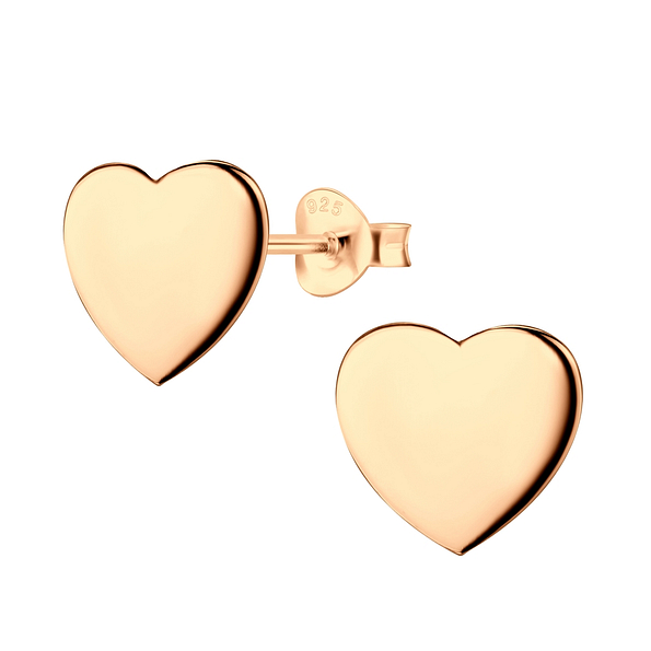 Wholesale Sterling Silver Heart Ear Studs - JD3947