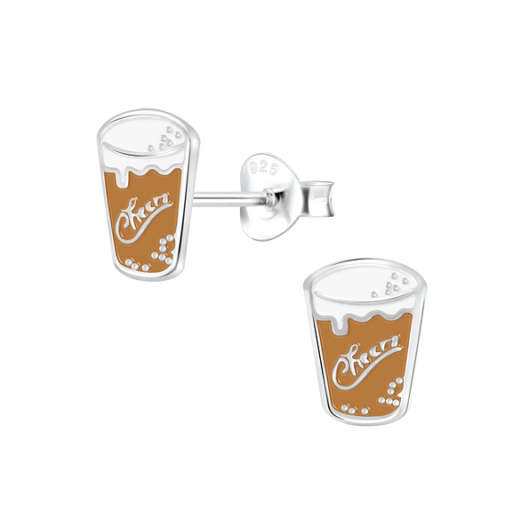 Wholesale Sterling Silver Cheers Glass Ear Studs - JD4313