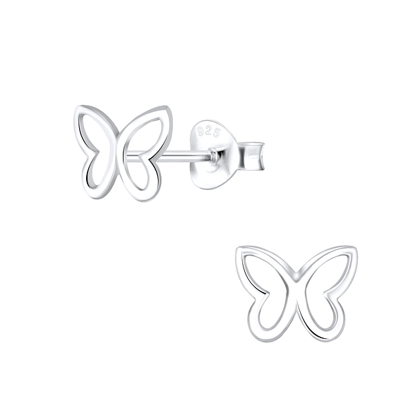 Wholesale Sterling Silver Butterfly Stud Earring - JD4046