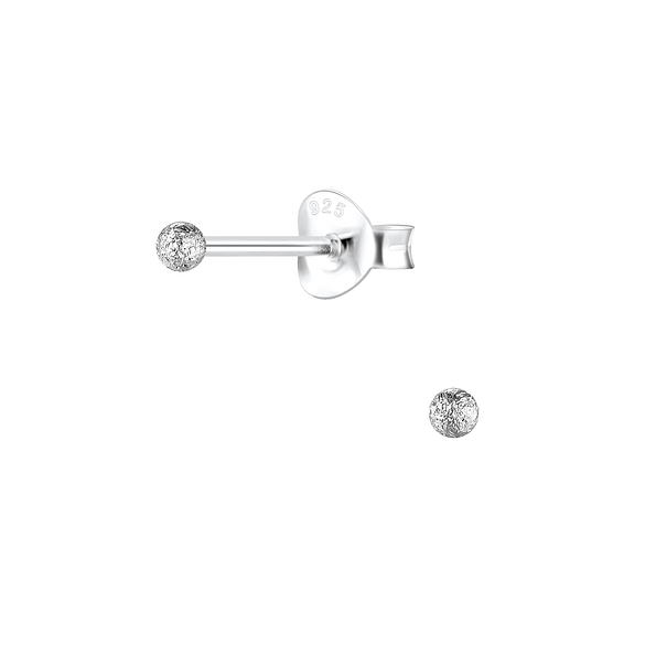 Wholesale 2mm Diamond Dust Ball Sterling Silver Ear Studs - JD5043