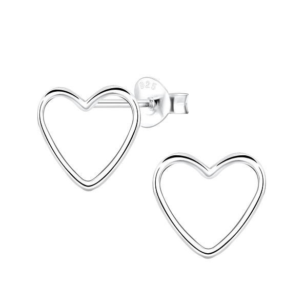 Wholesale Sterling Silver Heart Ear Studs - JD4968