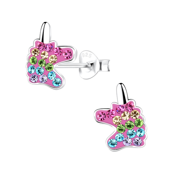 Wholesale Sterling Silver Unicorn Ear Studs - JD10602