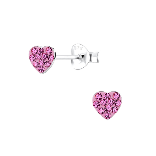 Wholesale Sterling Silver Heart Ear Studs - JD10581