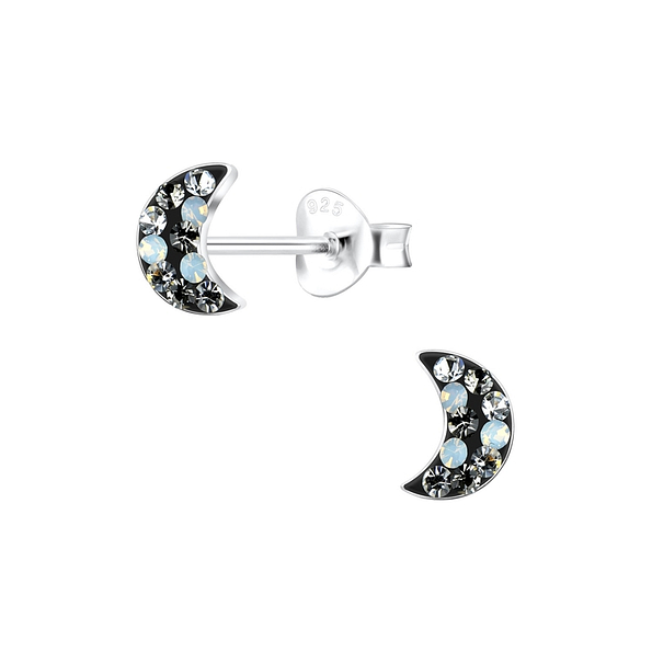 Wholesale Sterling Silver Moon Ear Studs - JD10607