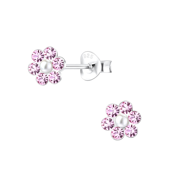 Wholesale Sliver Flower Ear Studs - JD10595