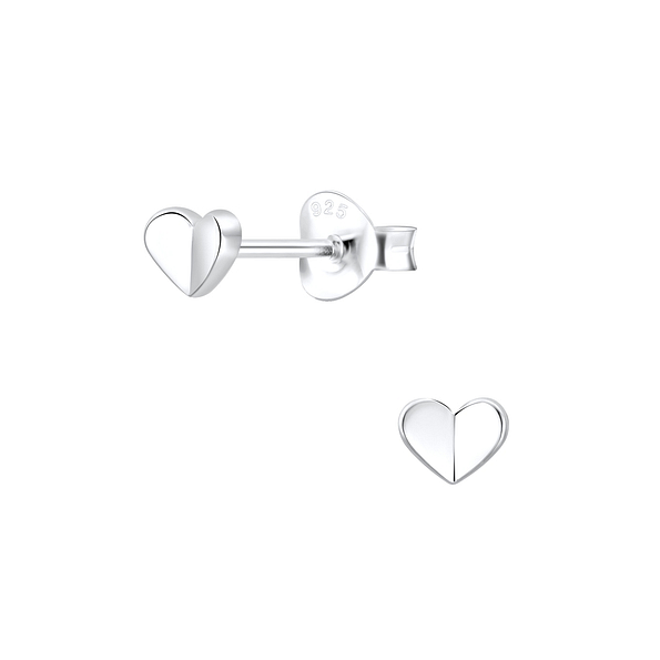 Wholesale Sterling Silver Heart Ear Studs - JD5032