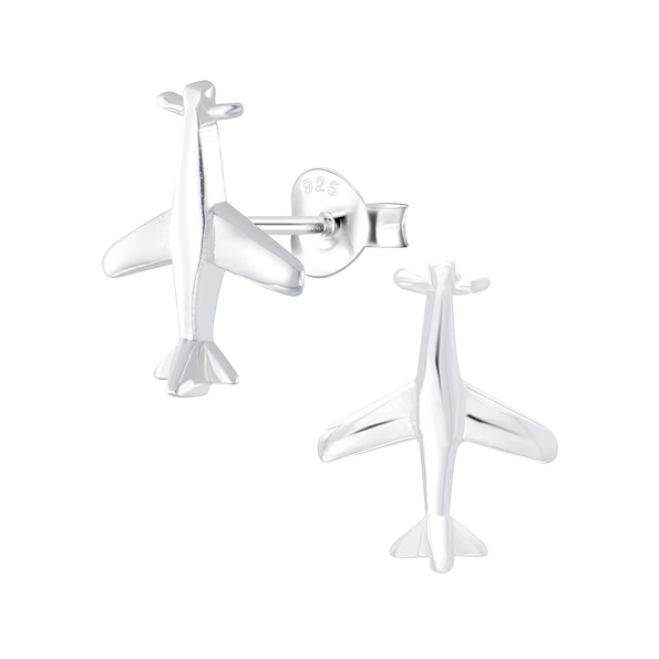 Wholesale Sterling Silver Airplane Ear Studs - JD4369