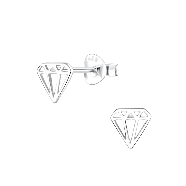 Wholesale Sterling Silver Diamond Ear Studs - JD2903