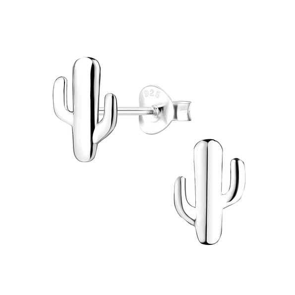 Wholesale Sterling Silver Cactus Ear Studs - JD10662