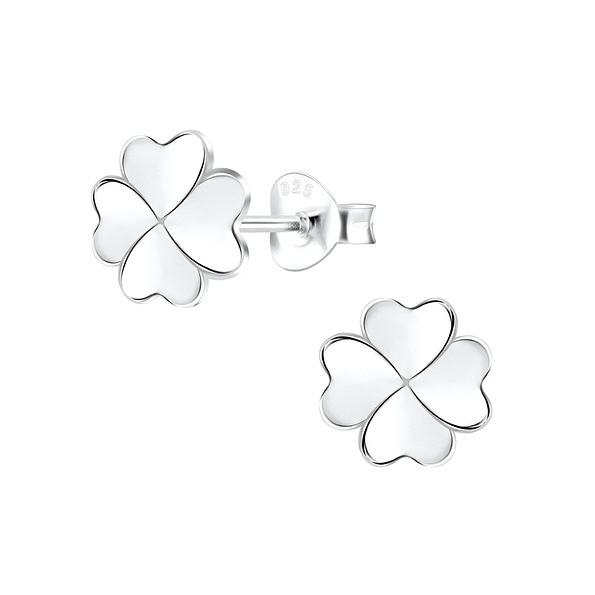 Wholesale Sterling Silver Clover Ear Studs - JD10663