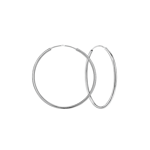 Wholesale 40mm Sterling Silver Ear Hoops - JD4475