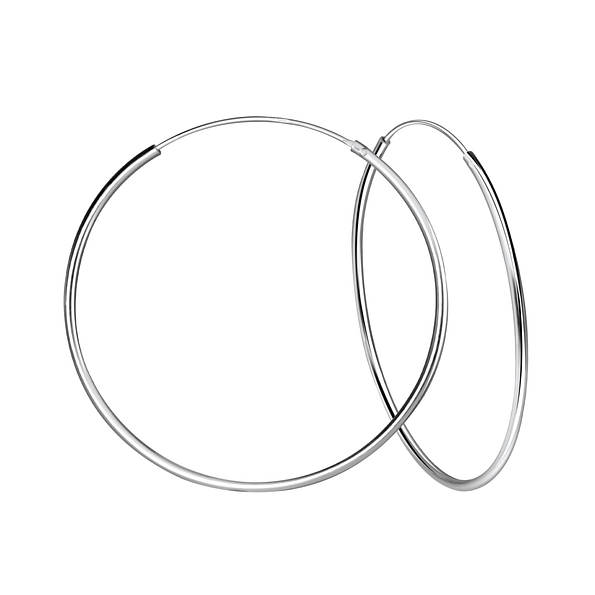 Wholesale 70mm Sterling Silver Thick Ear Hoops - JD4602