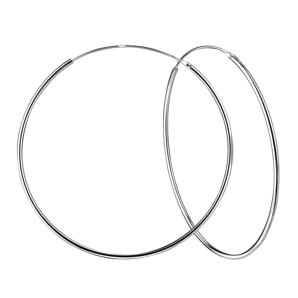 Wholesale 80mm Sterling Silver Thick Ear Hoops - JD4481