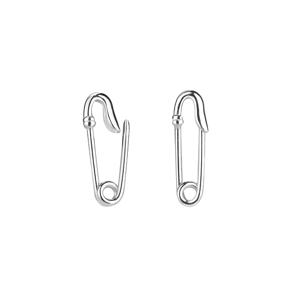 Wholesale Sterling Silver Safety Pin Ear Hoops - JD4049