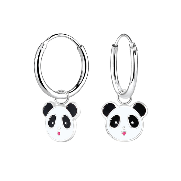 Wholesale Sterling Silver Panda Ear Hoops - JD1830
