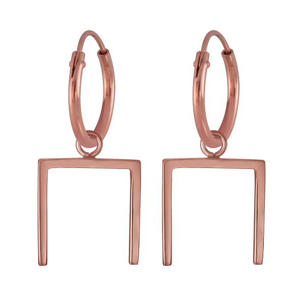 Wholesale Sterling Silver Geometric Hoop Earrings - JD4756