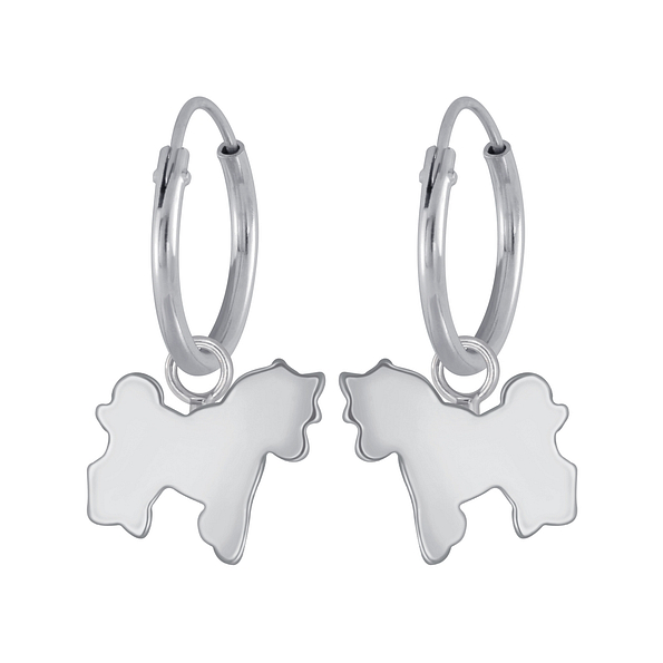 Wholesale Sterling Silver Unicorn Charm Ear Hoops - JD3887