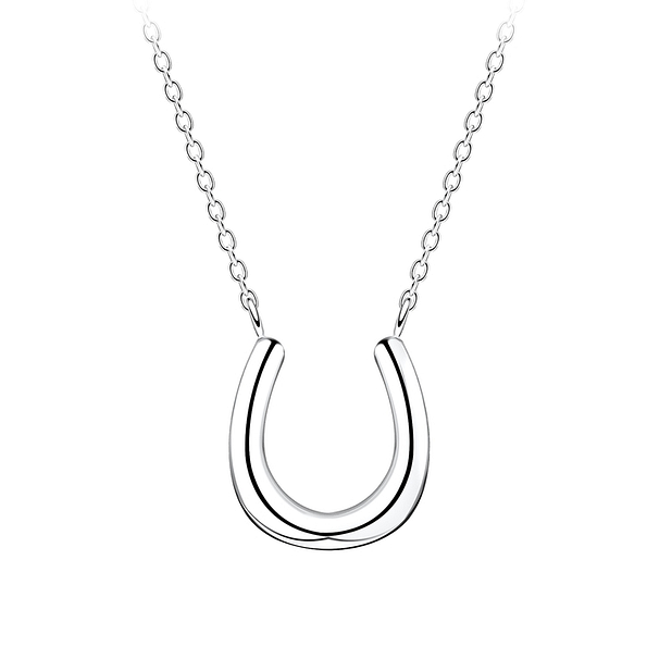 Wholesale Sterling Silver Horseshoe Necklace - JD10714