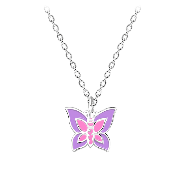 Wholesale Sterling Silver Butterfly Necklace - JD3563