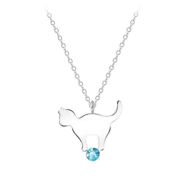 Wholesale Sterling Silver Cat Necklace - JD7413