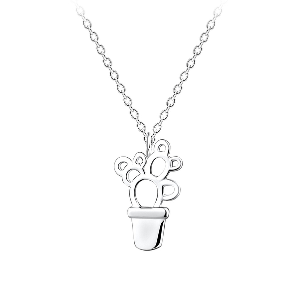 Wholesale Sterling Silver Cactus Necklace - JD10691