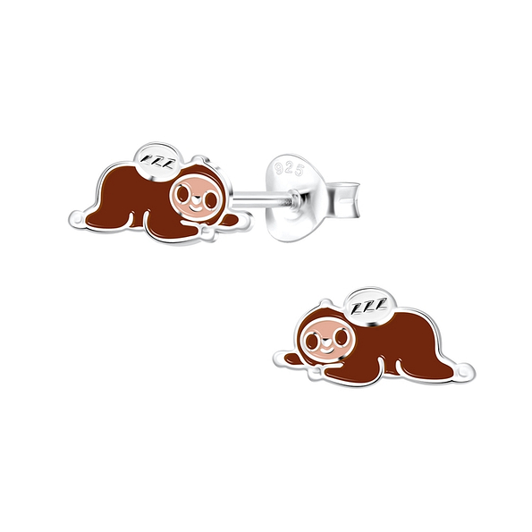 Wholesale Sterling Silver Sloth Ear Studs - JD11663