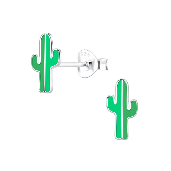 Wholesale Sterling Silver Cactus Ear Studs - JD11234