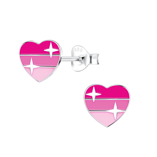 Wholesale Sterling Silver Heart Ear Studs - JD10824