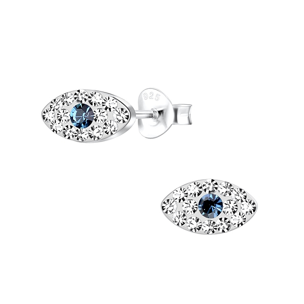 Wholesale Sterling Silver Evil Eye Ear Studs - JD11226