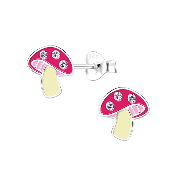 Wholesale Sterling Silver Mushroom Ear Studs - JD11339