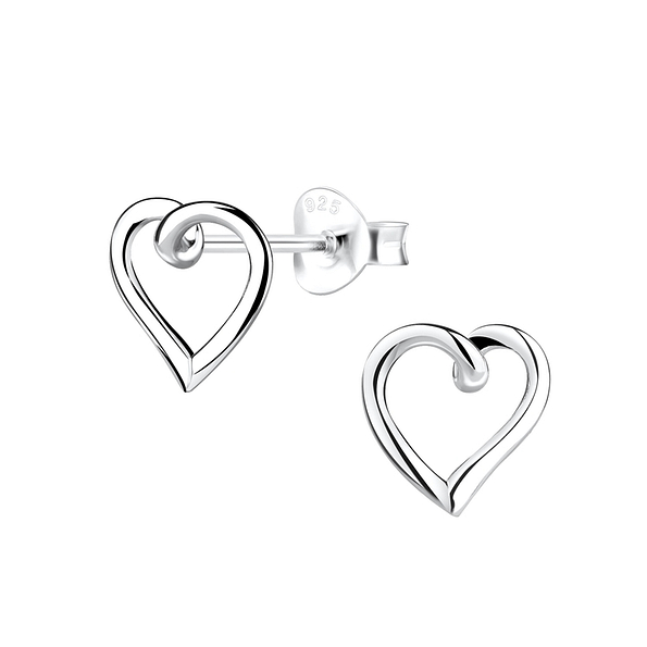 Wholesale Sterling Silver Heart Ear Studs - JD10616