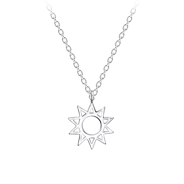 Wholesale Sterling Silver Sun Necklace - JD11360