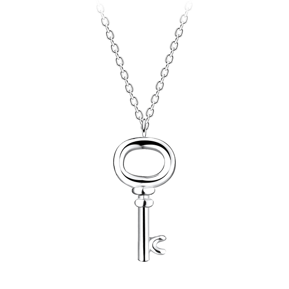Wholesale Sterling Silver Key Necklace - JD11064
