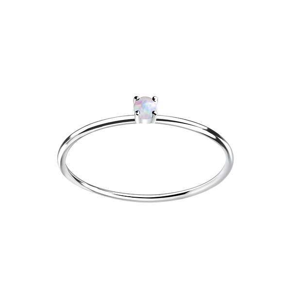Wholesale 2mm Opal Sterling Silver Ring - JD11379
