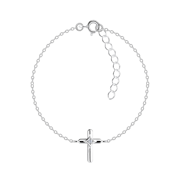 Wholesale Sterling Silver Cross Bracelet - JD12790