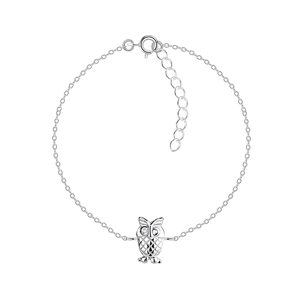 Wholesale Sterling Silver Owl Bracelet - JD11910