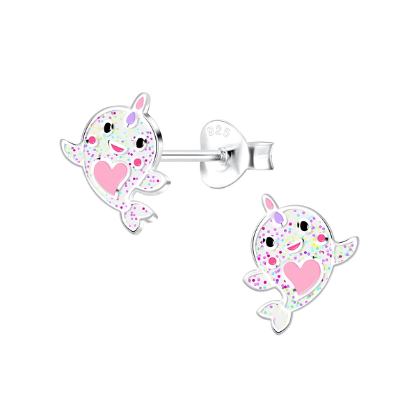 Wholesale Sterling Silver Whalecorn Ear Studs - JD12414