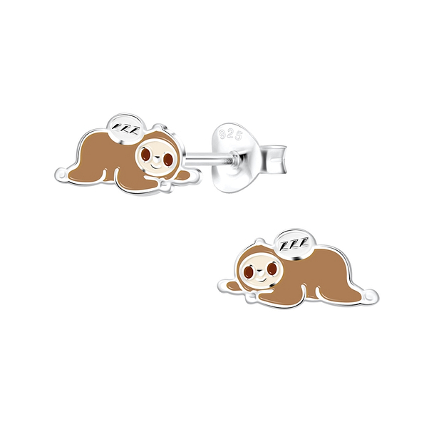 Wholesale Sterling Silver Sloth Ear Studs - JD12440