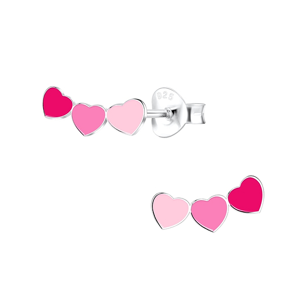 Wholesale Sterling Silver Heart Ear Studs - JD12366