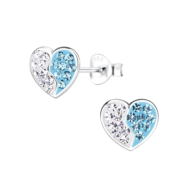 Wholesale Sterling Silver Heart Ear Studs - JD13040