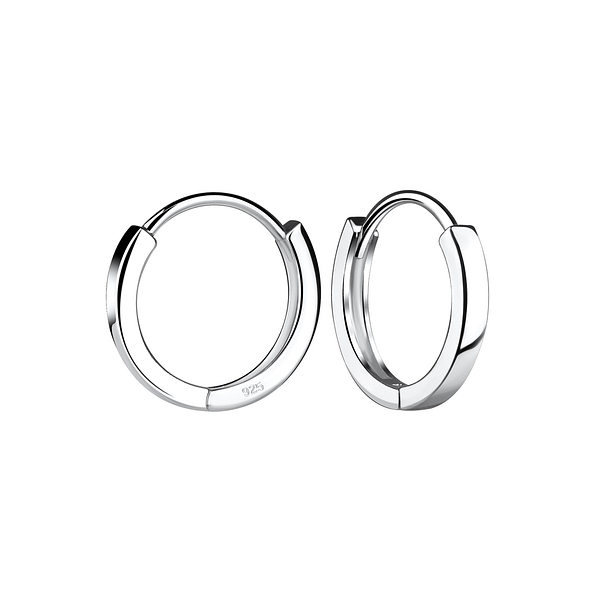 Wholesale 13mm Sterling Silver Huggie Earrings - JD11915